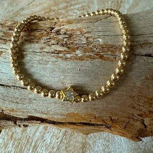 Star -Handmade 14k gold filled stretch cz star bracelet